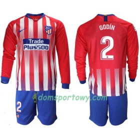 Koszulka Atlético Madryt Godin 2 Dziecięcy Domowe Koszulki Piłkarskie 2018-2019 Długi Rękaw